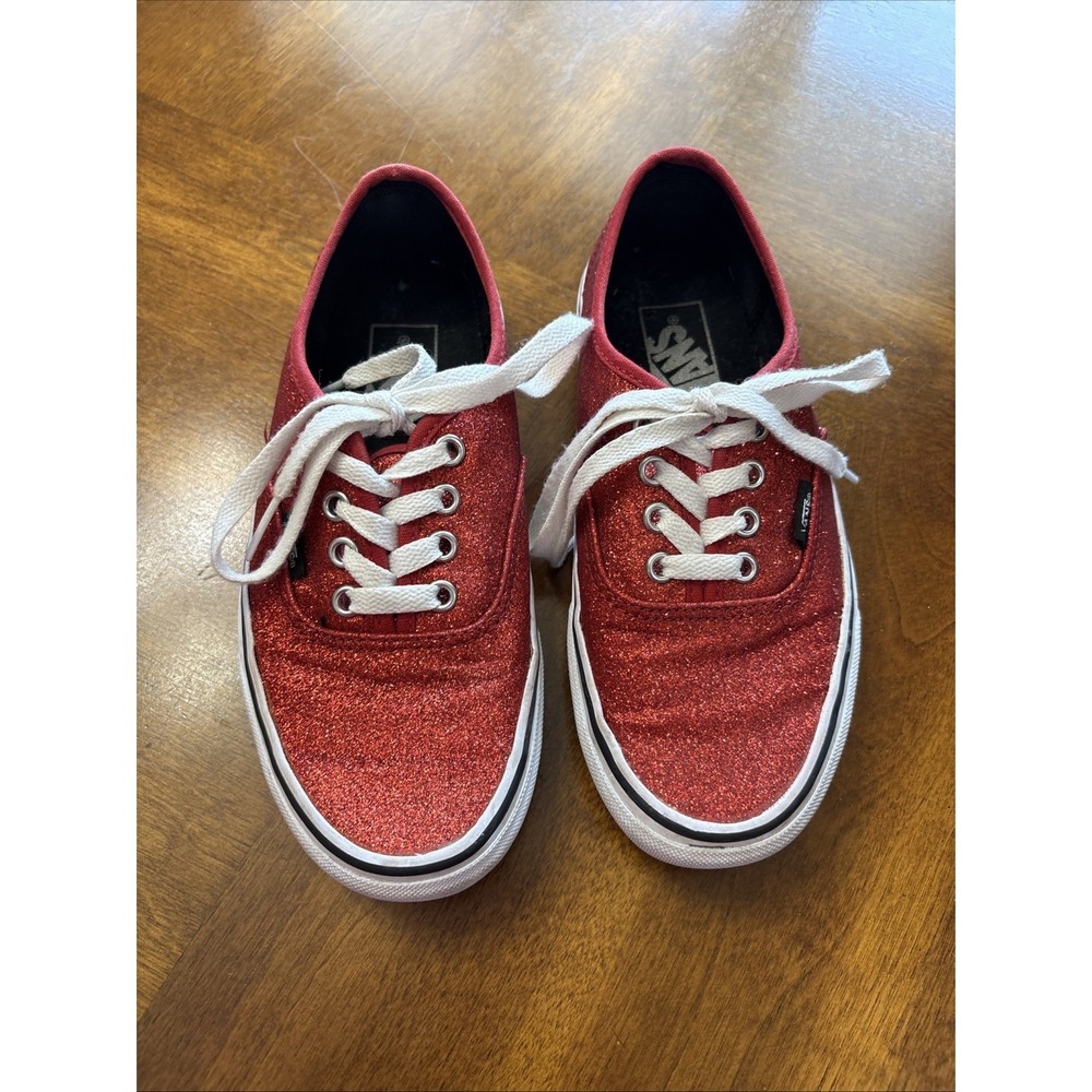 VANS Glitter Red Men's 4.5 Women's 6 Lace Up Shoes